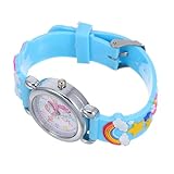 TENDYCOCO Kinderuhr Mit Cartoon Jungen Mädchen Armbanduhr Mädchenuhren Für Mädchen Schöne Altersuhr Kinderuhr Für Kleinkinder Bezaubernde Uhr Mit Einhornmuster Für Mädchen Blau