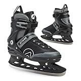 ATTABO Freizeit Schlittschuhe Herren Tore Schwarz Größe 44 EU Anfänger Schlittschuhe Schnalle und Klettverschluss Starker Knöchelhalt Langlebige Edelstahlkufe Elegant und Klassisch