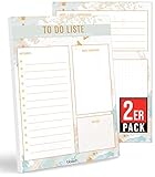 blaash® 2er Set To Do Block DIN A5 | 50 Seiten Tagesplaner mit Listen für Aufgaben, Notizen und Ideen | Optimale Organisation und Motivation im Alltag | ToDo Liste Block | Notizblock To Do