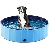 PQW Tragbares Zusammenklappbares Hundebad Haustier Pool Runder PVC-Leck-Proof-Gelenk Für Hunde, Hunde, Katzen, Die Innen- Und Außenbereich Spielen, Ist Die Größe Der Spüle Optional (blau Und Rot)