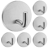 SonTiy Haken Selbstklebend Handtuchhaken Ohne Bohren Edelstahl Wandhaken Handtuchhalter Selbstklebend Tür Klebehaken für Haus, Küche, Bad, Büro, Schrank - Rostfrei, Wasserdicht, kein Bohrer, 6 Stück