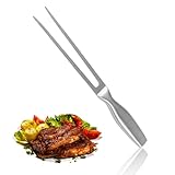 Fleischgabel, Yisphere 27cm Fleischgabel Edelstahl, mit ergonomischem Griff, Unbeugsame Bratengabel geeignet zum Grillen und Beef & Steak (Silber)