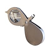 Buhdjfnke 30mm 3X Taschenformat klappbar Lupe Lesevergroesserungsglas Lupe mit Schluesselanhaenger Silber
