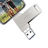 WOFICLO USB-Stick 128 GB USB-Stick für iPhone Fotospeicher kompatibel iOS/Android/Windows-System (Silber-128 GB)