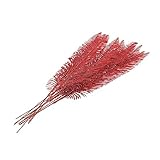 CHILDWEET 12St Gold Pulver blätter weihnachtskranz pflücken dekorativ weihnachtspflanzen Picks Tür Mann weihnachtsdeko weihnachtsbaumdeko künstliche blätter Party-Requisite Plastik rot