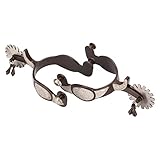 Vitdipy 1 Paar Pferdesporen, Western-Cowboy-Sporen, Kohlenstoffstahl, Retro-Blumenschnitzerei, Pferdesporen für Stiefel, Bronze