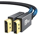 IVANKY DisplayPort Kabel 2M 4K, [VESA-Zertifiziert] DP Kabel 4K@60Hz, 2K@144Hz, 2K@165Hz, 1080@240Hz, Display port Kabel mit FreeSync/G-Sync, Geeignet für 144Hz-Gaming-Monitor, PC, Grafikkarte