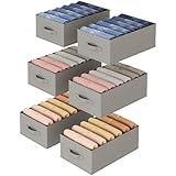 Lifewit Schrank Aufbewahrungsbox Kleidung, Jeans Ordner für Kleiderschrank mit Trennplatte, 6 Fächer, Faltbare Schrank Sortierbox 42 x 27 x 17cm für Hosen, T-Shirts, Pullover, Leggings, 6er Set