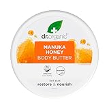 Dr Organic Manuka-Honig-Körperbutter, Feuchtigkeitsspendend, Trockene Haut, Für Männer, Für Frauen, Natürlich, Vegetarisch, Tierversuchsfrei, Paraben- & SLS-frei, Bio, 200ml
