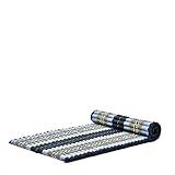 Leewadee Faltbare Bodenmatratze - Japanischer Rollbarer Futon - Tatami Faltmatte - Gästebett - Camping Matratze - Thai Massage Matte, Kapok Füllung, Blau