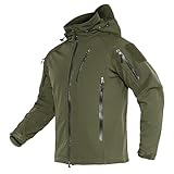 TACVASEN Herren Übergangsjacke Softshell Jacke Outdoor Winddicht Arbeitsjacke Winter Funktions-Fahrradjacke (3XL, Armeegrün)