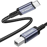 Dreaazhi USB C Drucker Kabel 2M,USB B anf USB C Scannerkabel,USB C anf USB B Kabel Geflochten für HP,Epson,Canon Drucker,Scanner,Lexmark,DAC,MIDI Tastatur,MacBook Pro,/Air, iMac XPS ASUS Laptops etc