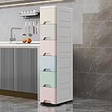 Schlanke, schmale Aufbewahrungseinheit – multifunktionaler Hochschrank für Bad & Küche – Schubladenart Schlitz Aufbewahrungslösung – Platzsparender Nizer für kleine Bereiche