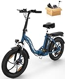 HITWAY E Bike Elektrofahrrad E-Bike Klapprad20 Fat Tire E-Fahrrad klapprad,12Ah Lithium-Akku,für Lange Reichweite bis 35-90km, Off-Road Mountainbike mit 7 Gängen,City E-Bike Herren Damen BK6S 2024