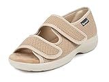 Aerosoft Reha-Sandale Stretch 06 Damen Klettverschluss Weite G-H rutschhemmend (beige, Numeric_39)