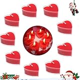 Herzförmige Romantische Teelichter,9 Stück Teelicht Weihnachten,Rote Teelichter Ohne Duft,Valentinstag Deko,Geeignet für Weihnachtsfeiern, Hochzeiten, Beichten, Neujahr, Valentinstag