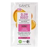 SANTE Naturkosmetik Glow Boost Hautverschönernde Gold Maske mit AHA, Hyaluron & Algen-Extrakt, 8 ml