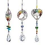 Kristalle Deko Anhänger,Kristalle Als Dekoration,Sonnenfänger Hängende Fenster,Kristall Regenbogen,Fensterdekoration Kristall,Bunte Kristall,Glas Anhänger Kristallkugel (E)