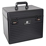 Imperial Riding Shiny Classic Putzbox, Putzkoffer mit Zahlenschloss, verstellbare Fächer, Aufbewahrungsbox für Putzzeug, mit Spiegel im Deckel, hochwertiger Putzkasten, 38x28x32cm, Schwarz