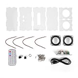 Ouitble Bluetooth-Lautsprecher-DIY-Kit, MP3-Musikpaket, 3-W-Leistungsverstärker, Stereo-Sound, tragbarer kabelloser Lautsprecher mit Fernbedienung für den Heimbüro-Desktop-EIN (Transparent)