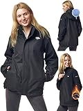 Valkental - Wasserdichte 3in1 Jacke Damen - Mit Fleece Zipp-In & Verstaubarer Kapuze - Geeignet als Winterjacke, Regenjacke & Fahrradjacke