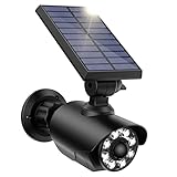 SEZAC Solar Sicherheitslicht, Solarleuchten Außen Bewegungsmelder, Dummy Kamera Solarleuchte IP66 Wasserdicht, Solarbetriebene Sicherheitsleuchte für Hof Garten Garage Beleuchtung und Schutz