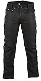 Biker Lederhose in Nubuk Leder schwarz, Lederhose seitlich geschnürt, Rocker Lederhose, Bikerjeans, Lederjeans (36)