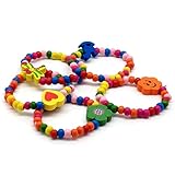 VAEIORP 5 pcs Kinderarmbänder Mädchenarmbänder Holzarmbänder für Mädchen Kinderschmuck Freundschaftsarmbänder aus Holz für Kindergeburtstage
