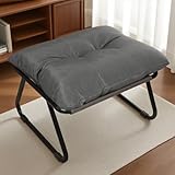 Fußhocker mit Polster, Bequemer Hocker für Garten, Balkon und Terrasse 50×48×39 cm Passend zu Lounge Chair Outdoor oder als selbstständiger Balkonsessel Hocker (Dunkelgrau)