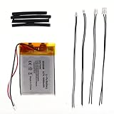 PONDWAY Lithium-Polymer-Akku, 3,7 V, 1000 mAh, 553348, wiederaufladbarer Lipo-Akku mit JST-Stecker, Gerätebestätigung und Polarität des Steckers