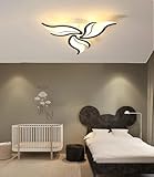 Moderne LED Deckenleuchte dimmbar mit Fernbedienung Deckenleuchte Wohnzimmer Schlafzimmer Esszimmer Deckenleuchte Flammenmodellierung Multifunktionale Deckenbeleuchtung (Schwarz, 3 Köpfe)