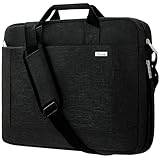 Voova große Laptoptasche für 14 15 15,6 16 Zoll Laptop, 30% mehr Kapazität Innenfächer verdickt wasserdicht Notebook Tasche kann auf dem Koffer kompatibel mit Macbook Dell HP, Schwarz