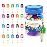 Mxshc Eiscreme Spielzeug Eiscreme Zahlen Sortierspiel Farbsortier Zahlen Zuordnungsspiel Für Kinder Zahlen-Lernspielzeug, Kindergarten-Manipulative 10×10×14,2 cm