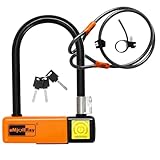 eMjollRay Fahrradschloss - Hochsicheres Bügelschloss für Fahrrad, E-Scooter und E-Bike,15 mm Durchmesser Diebstahlschutz mit 10 mm x 1.2 m Sicherheitskabel, wetterfest und leicht