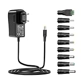 12V 1A Netzteil, Zolt AC DC Netzteil Power Adapter mit 9 DC Steckern für 12V Elektronik wie LED Streifen Licht CCTV Kamera Router Lautsprecher, 1000mA Max.