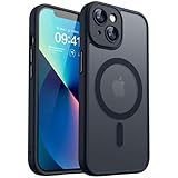 CANSHN 2024 Neu für iPhone 13 Hülle mit Kameraschutz für Magsafe (TOP Militärschutz & Magnetkraft) Extrem Haltbarkeit Hülle iPhone 13 Case Stoßfest, Schwarz