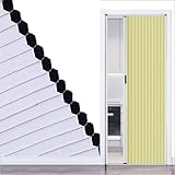 Falttür aus Aluminium, Vliesstoff, Raumteiler ohne Bohren, für Flur, Küche, Terrasse und Büro, 60 x 203 cm, platzsparende Lösung