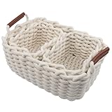 Baluue Geflochtener Korb aus Baumwollseil Organizer für Wickelkommode und Haushalt Praktischer Aufbewahrungskorb für Kleine Gegenstände