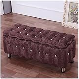 Luxuriöse, getuftete Sitzbank mit Stauraum, gepolsterte Fußstütze mit Metallbeinen, großes Fassungsvermögen, stilvolle Heimdekoration, 60 x 40 x 40 cm