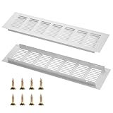 2 Stück Lüftungsgitter,Lüftungsgitter Tür,Aluminium Lüftungsgitter,Belüftungsgitter Rechteckig,Abluftgitter,Türlüftungsgitter für Schuhschrank,Bad,Küche,Wohnzimmer,80mmx300mm