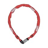 ABUS Kettenschloss 1200 Web – Zahlenschloss mit 3-stelliger Kombination – Kette aus gehärtetem Stahl – Leichtes Fahrradschloss mit Farbauswahl – Fahrradzubehör – 60 cm – Rot
