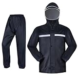 Xbsduih Herren-Regenmantel-Set, Regenschutzmaske, Regenmantel, Outdoor-Arbeit, Wandern, Radfahren, Angeln, Regenmantel, Regenausrüstung für Herren, Wasserdicht, XXL, 1 Stück