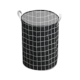 Geteilte Waschschüssel Baby Baumwolle/Leinen Leinwand Faltbarer Wäschekorb aus mittlerem Stoff zum Halten und Anordnen von Wäscheeimern 35 * 45 cm Wäschekorb Mit Deckel Klein (D, One Size)