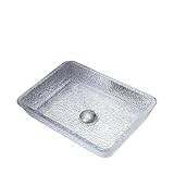 Aufsatzwaschbecken Rechteckiges Waschbecken aus gehärtetem Glas für Hotel Waschbecken mit Schale