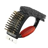 3in1 Stahlbürste Grill, Grillbürste Für Außengrill, Multifunktionale Grillbürste Grillreinigungswerkzeuge Grillschaber, BBQ-Grillbürste, Hochleistungs-Grillbürste Für Camping Und Grillreinigung
