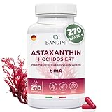 Bandini® Astaxanthin 270 Kapseln | Natürliches Antioxidans aus der Alge Haematococcus Pluvialis | Reines hochdosiertes Astaxanthin 8 mg pro Kapsel | 100% Vegan - Laborgeprüft | 9-Monats-Vorrat