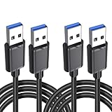 Leloco USB 3.0 Kabel [2 Stück 1M ], 5Gbps USB A Stecker auf A Stecker Datenkabel Verbindungskabel Kompatibel mit HDD, Drucker, Festplattengehäusen, Kameras, DVD, Laptop usw (Schwarz)
