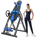 DnKelar Inversionsbank für Zuhause, Verstellbarer Schwerkrafttrainer, Inversionstrainer zur Entlastung der Wirbelsäule, 3 Neigungswinkel,bis 150 kg (Blau)