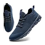 MGNLRTI Herren Schuhe Sneaker Laufschuhe Walkingschuhe Sommerschuhe Sportschuhe Straßenlaufschuhe Turnschuhe Fitnessschuhe Joggingschuhe Workout Freizeitschuhe Männer Running Shoes Gym Blau EU44