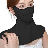 Gesichtsabdeckung, UV-Gesichtsmaske, staubdicht, belüftet, wiederverwendbar, für Fahren, Jagd, Camping, Wandern, Angeln, Gartenarbeit, Reisen, Schwarz , Refer to description